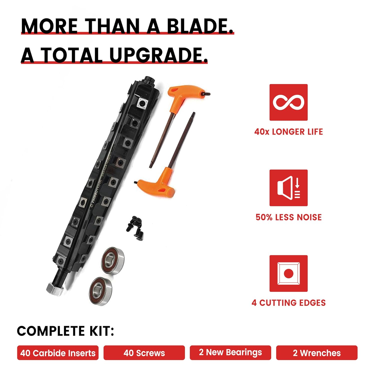 FINDBUYTOOL Upgrade Helical Cutter Head for Delta 22-540 TP300 TP305 12" Thickness Planer - 38 Carbide Insert Knives, Low Noise, Smooth Finish