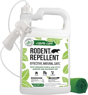 Mighty Mint 1 Gallon Peppermint Oil Rodent Repellent Spray - Natural Mice Rats Control Indoor Outdoor, Pet-Safe Plant-Based Formula