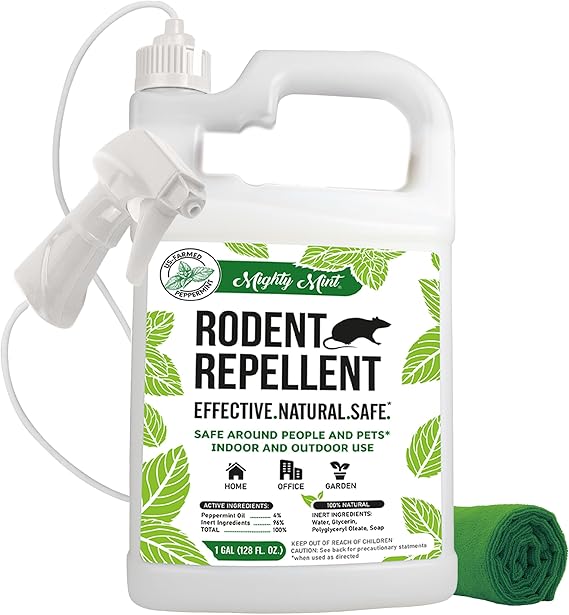Mighty Mint Mouse Repellent Pouches & Rodent Repellent Gallon Bundle