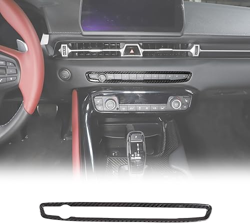 Marco de perilla de volumen de fibra de carbono real para Toyota Supra GR A90 A91 MK5 2019-2022, marco decorativo para interruptor de volumen de