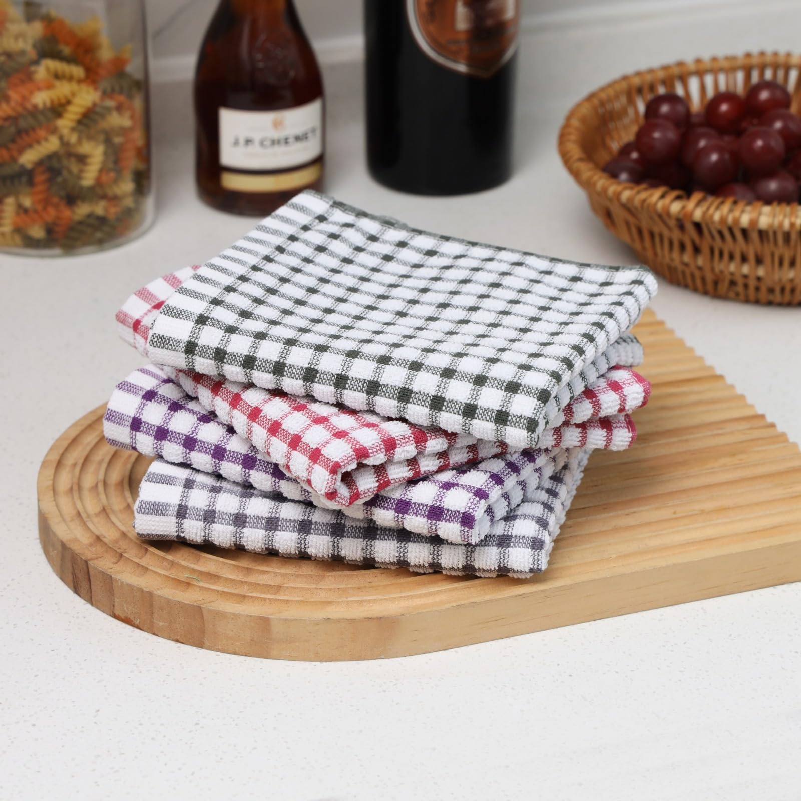 Oeleky 100% bawełniane ściereczki kuchenne do mycia naczyń, 30 x 30 cm, chłonne ściereczki kuchenne, 8 sztuk, szybkoschnące ściereczki do czyszczenia (mieszanka 3, 30 x 30 cm)