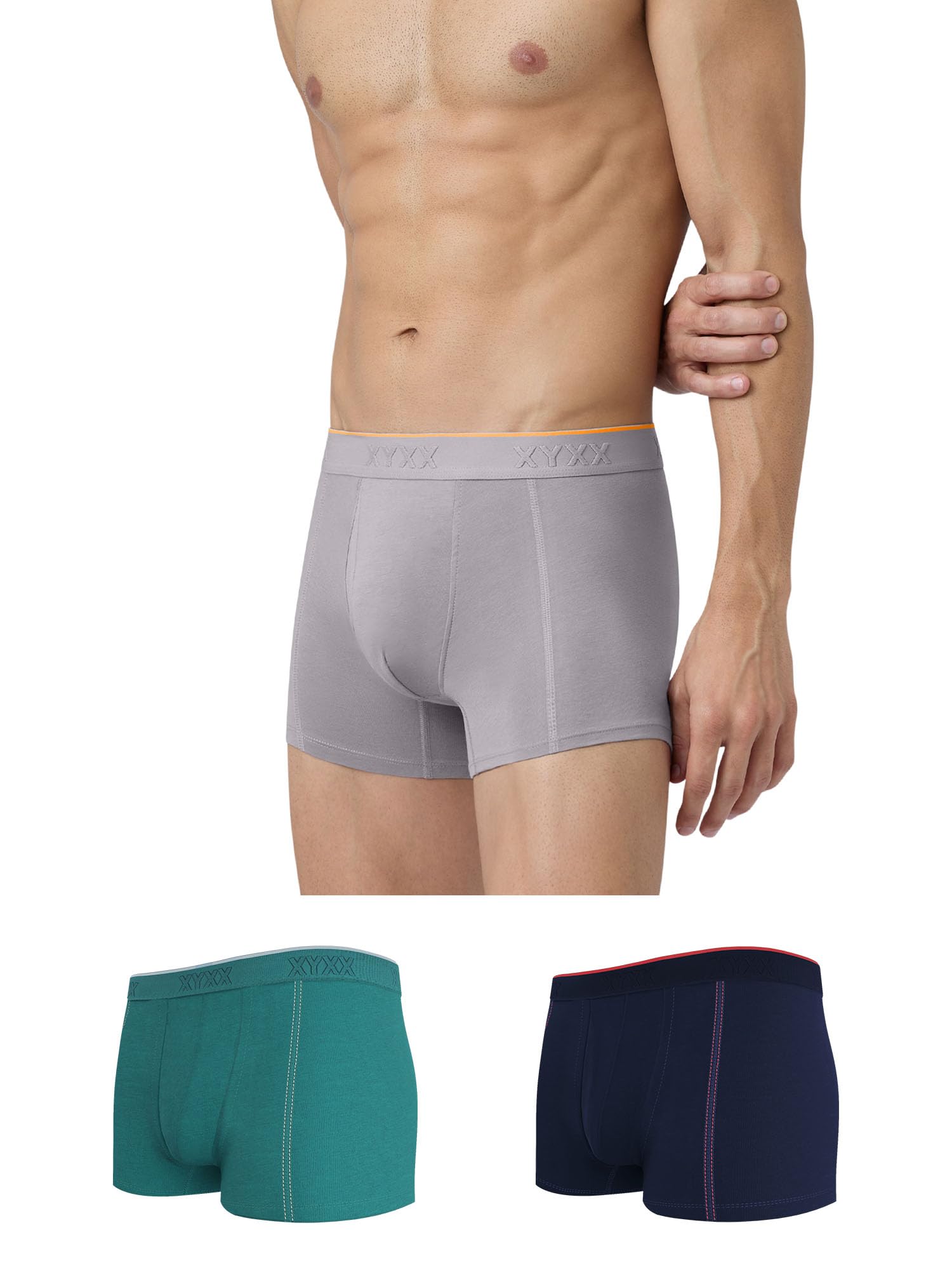 Buy XYXX Men Combed Cotton Trunk, Regular Fit, Solid, Pack of 3
