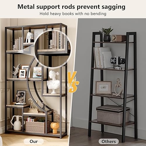 Miniatura 5 de Etagere - Juego de 2 estanterías de 70.8 pulgadas de alto, estantes geométricos de 79 pulgadas de ancho con 18 estantes de almacenamiento abiertos