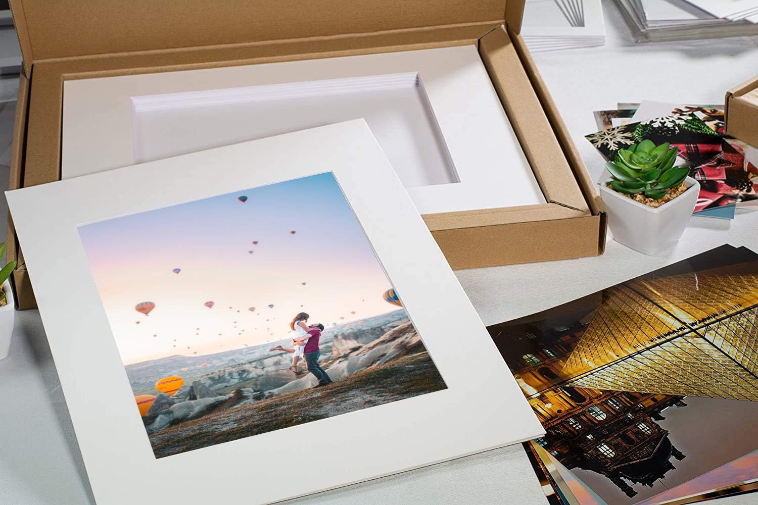 Mat Board Center, Pack of 5, 16x20 for 11x14 Photo Picture Double Mats - Acid Free, 8-ply Thickness, White Core - for Pictures, Photos, Framing (Black Over Black)