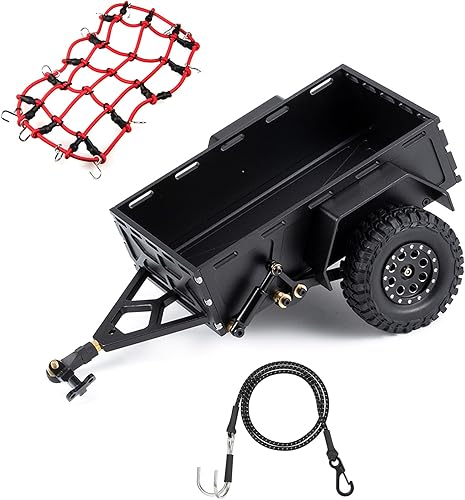 Remolque TRX4M de aluminio para transportar detrás del coche con soporte de enganche y receptor 118 Escala Accesorios para 116 118 124 RC Crawler