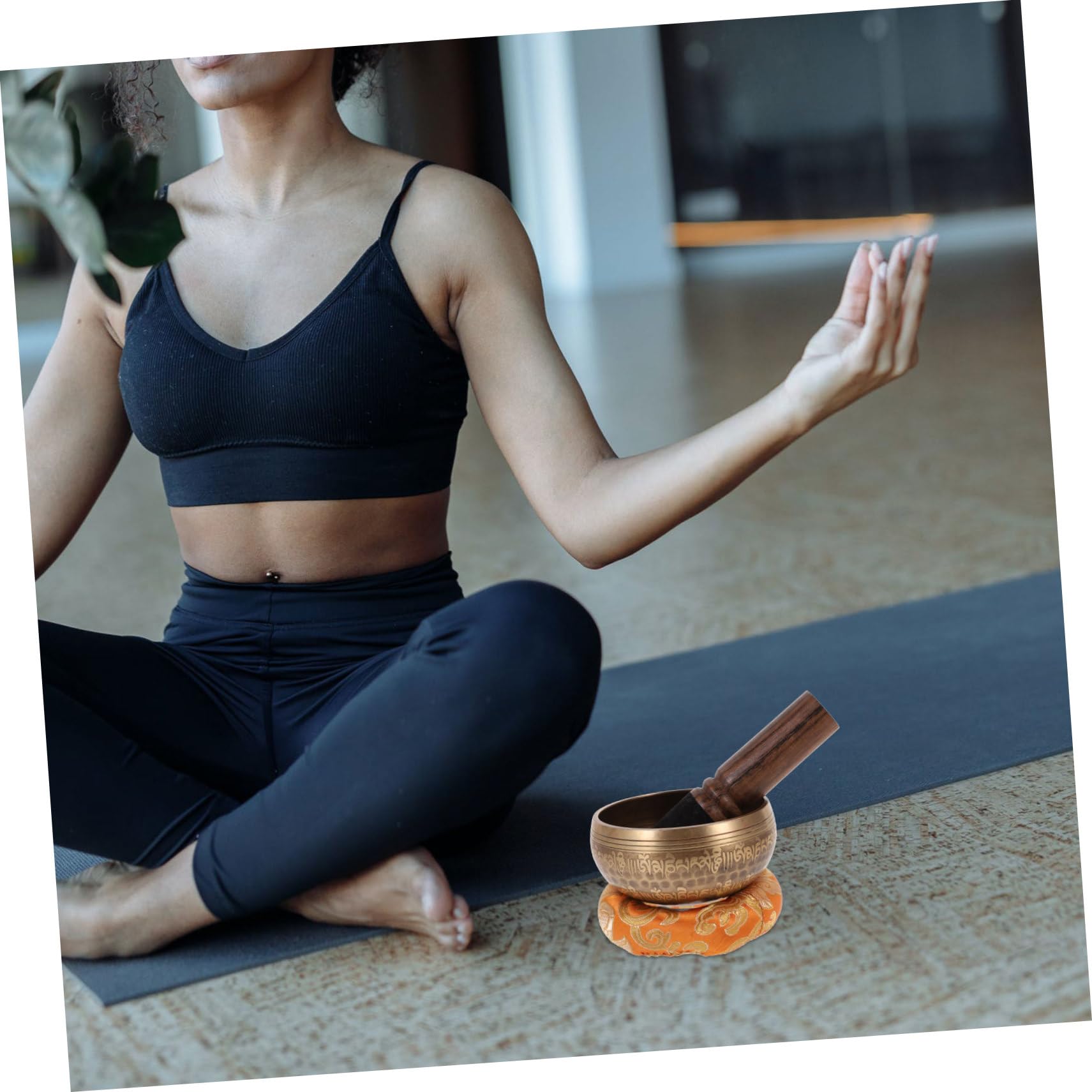 ifundom 1set Ciotola Tibetana Per Meditazione Ciotola Cantante Con Battitore e Cuscino Perfetta Per Yoga e Relax Atmosfera Sacra Per Benessere