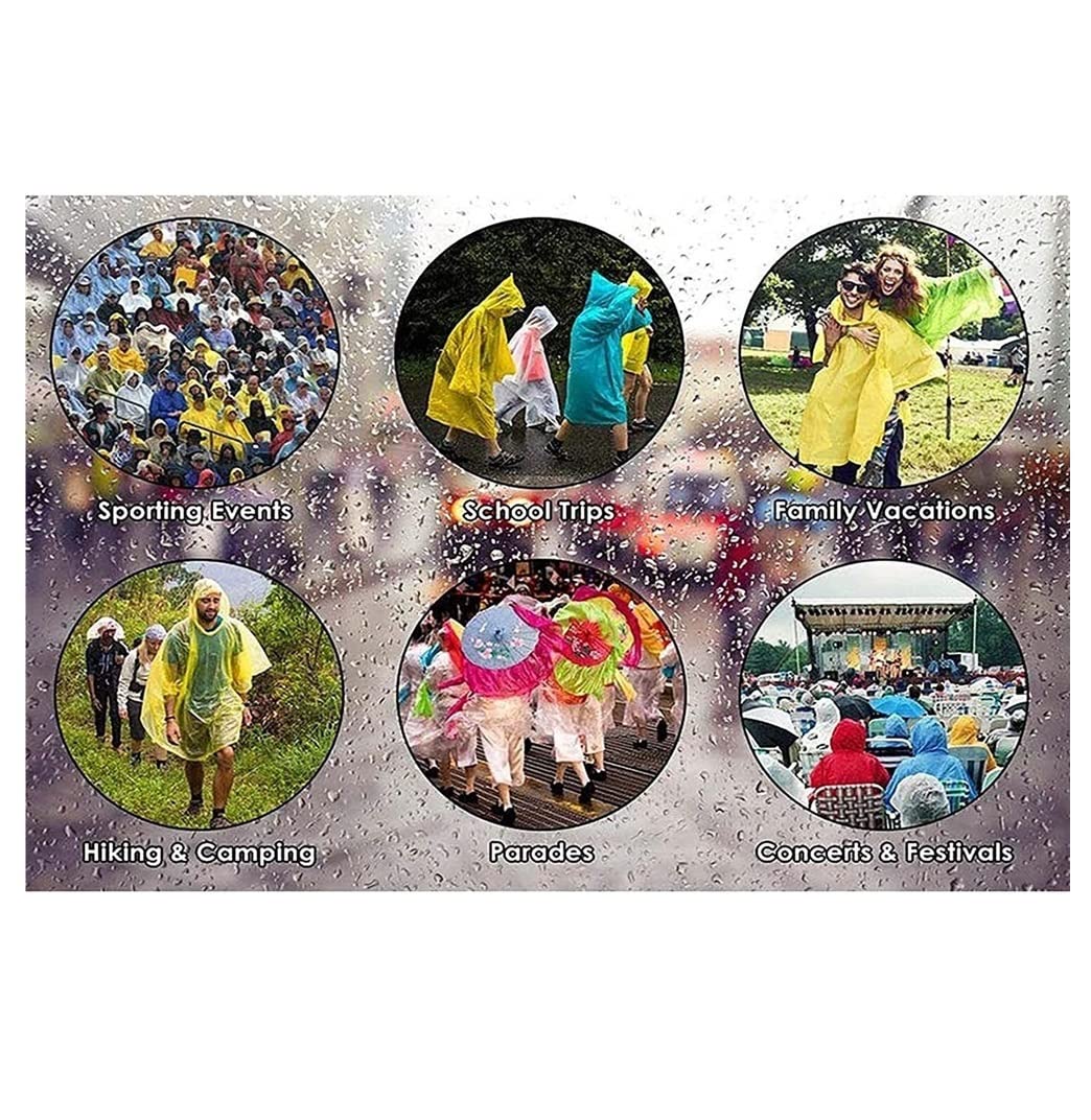 Chubasquero Chubasquero Largo Desechable De 5 Uds, Chubasquero con Capucha EVA, Ponchos De Lluvia Unisex Portátiles Ponchos De Lluvia Impermeables