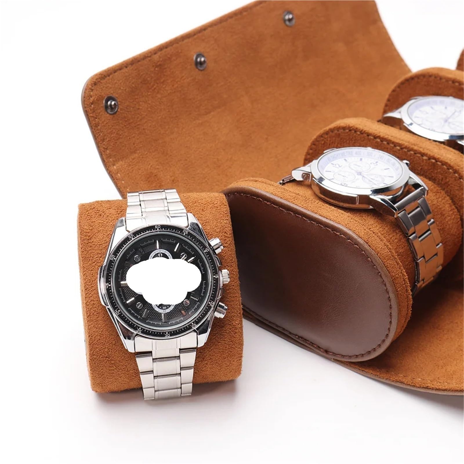 Scatola for Rotoli Di Orologi Da 2 Pezzi Per Orologi | Organizzatori di archiviazione for display in pelle moda borsa nera marrone blu da 1/2/3 slot