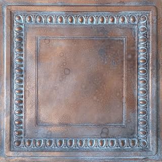 from Plain to Beautiful in Hours DCT06 Cambridge PVC 2' x 2' Lay-in or Glue-up Ceiling Tile (Covers / 40 sq.ft), Weathered Copper, 10 Piece