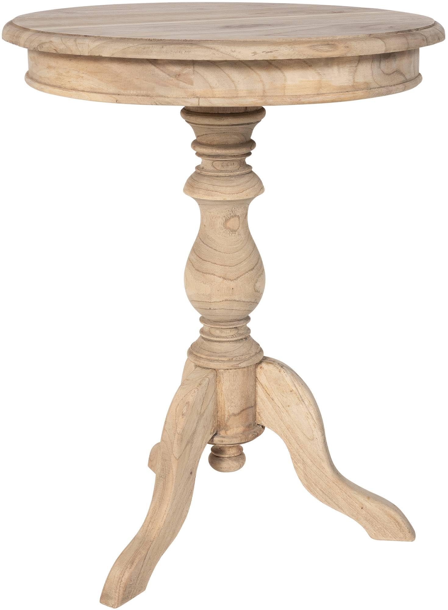 CLP Table d'appoint Wiva en Bois Rond, Table de Salon de 50 cm de diamètre pour Salle de séjour et Salle à Manger, Bois de Mindi, Couleur:Nature