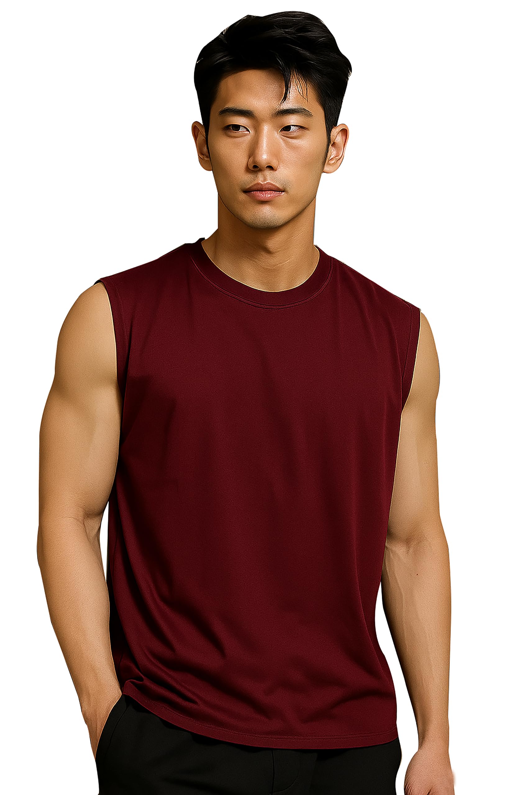 jugular Tank Tops Sleeveless T-Shirt for Men Gym Wear Vest Solid Stylish Round Neck Running for Sports Workout Fitness & Casual or Beach Wear-picture-33