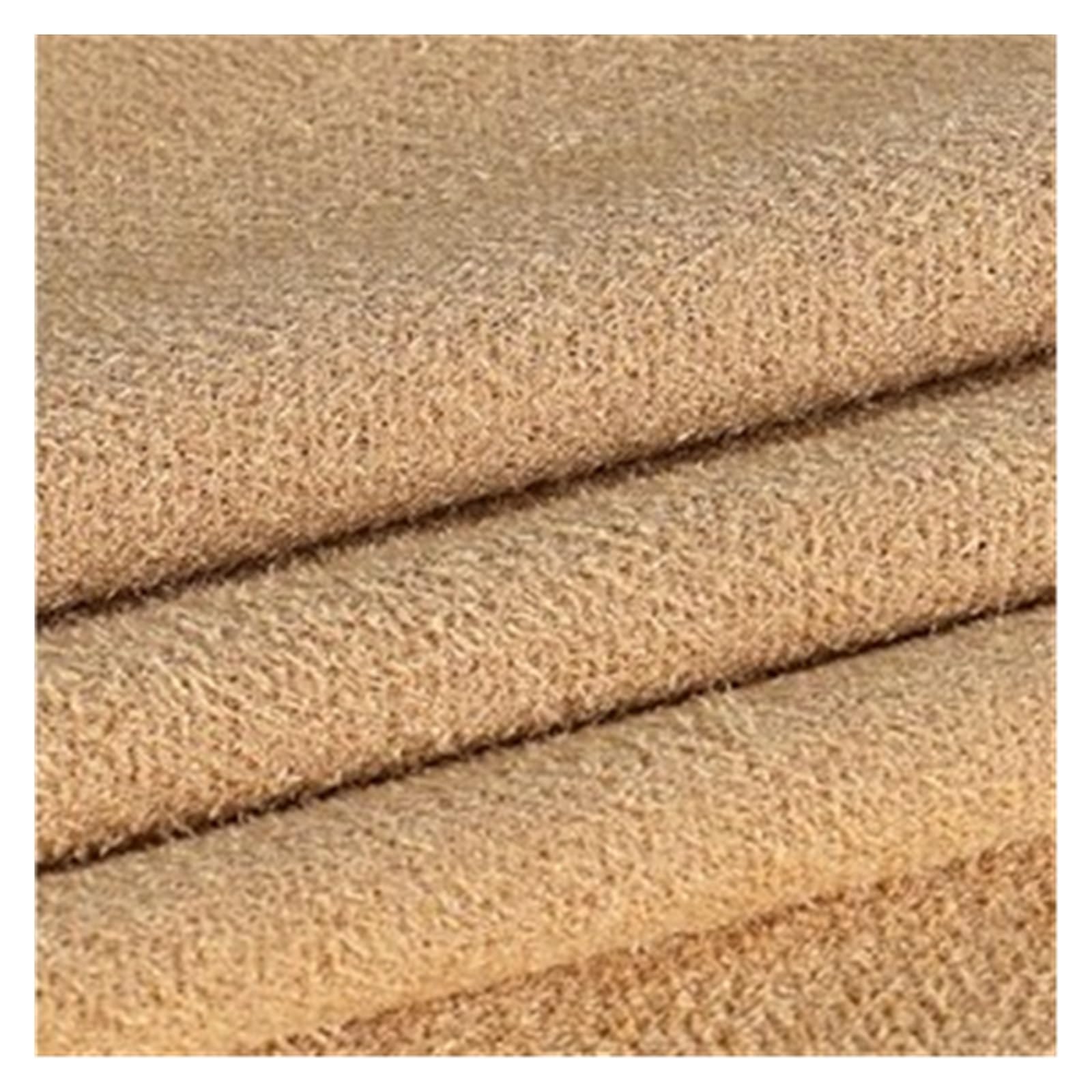 FIgpmwld Faux Suede Fabric, Single-Sided Elastic Frosted Faux Suede Fabric Multicolor by Meters(Apricot Yellow)