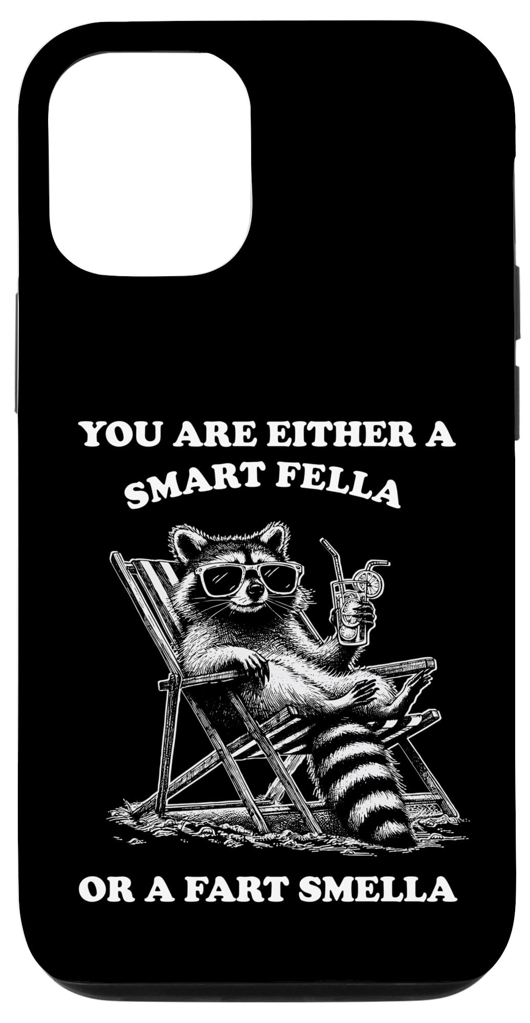 Hilarious Smart Fella Raccoon Chillin Out on Beach Deckchair Case for iPhone 15
