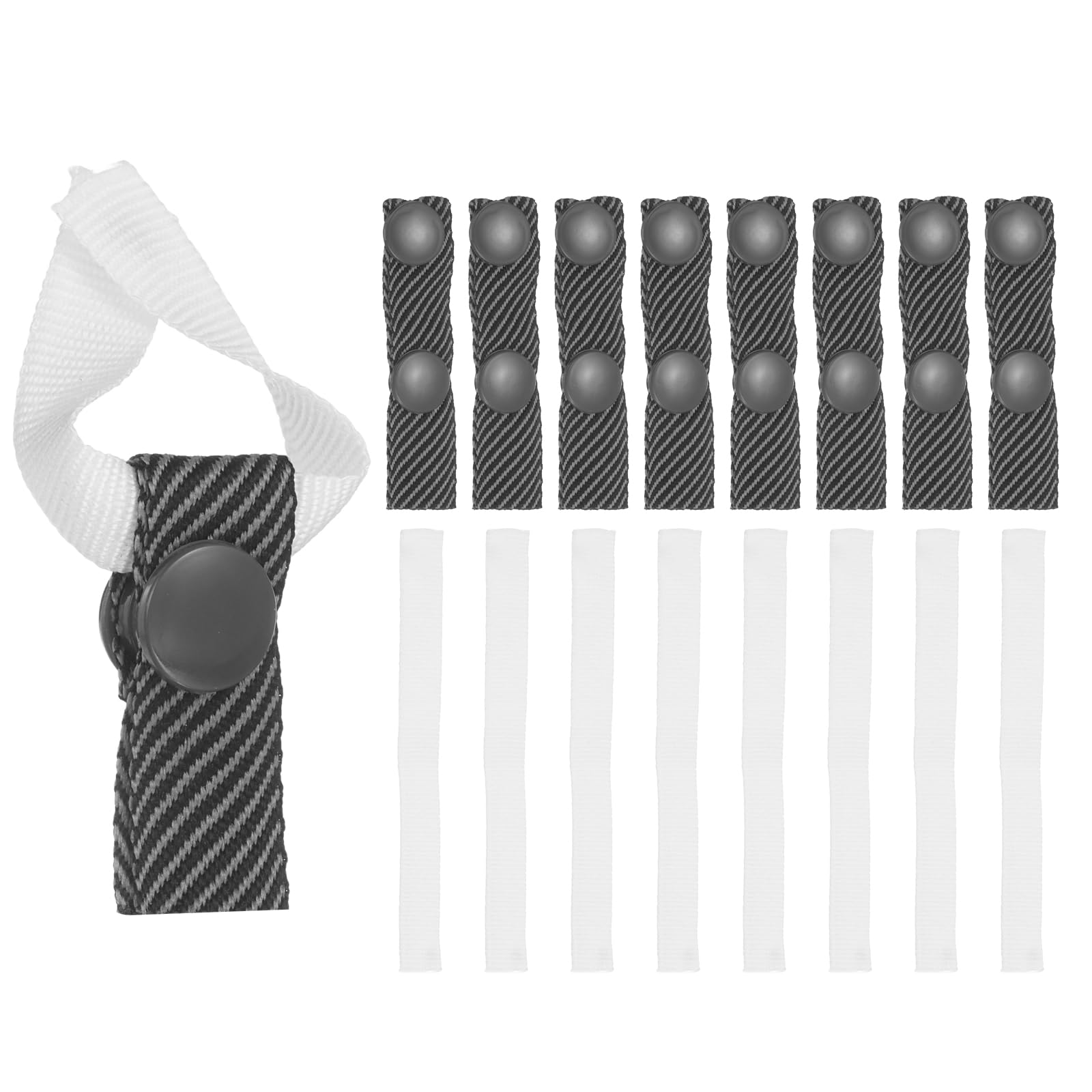 sourcing map 8Set Duvet Snap Clips, Duvet Clips to Hold Comforter Inside Removable Quilt Fasteners Holder Keep Comforter Cover in Place (Grey Diagonal Stripe/White)
