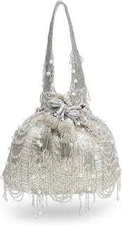 Anekaant Droop Striped Embellished Faux Silk Potli Price In India
