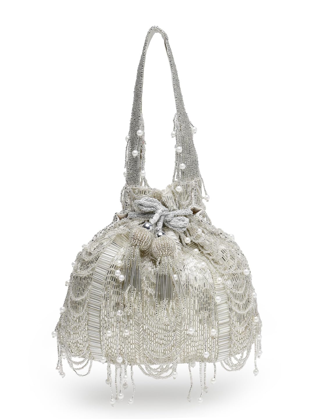 Anekaant Droop Striped Embellished Faux Silk Potli - Review, Price and Buying Guide