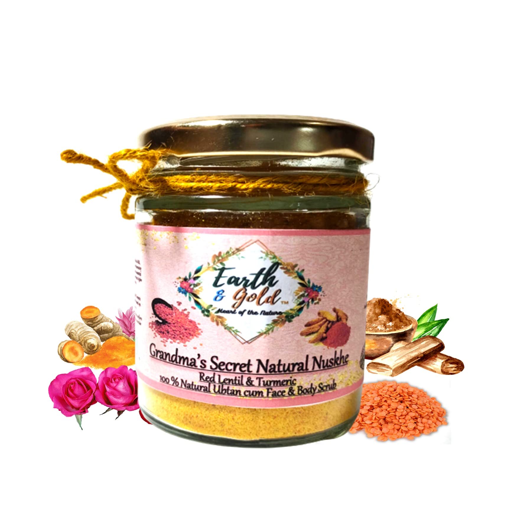 Grandma’s Secret 100% Natural Nuskhe Red Lentil & Turmeric 2-in-one Ubtan cum Face & Body Scrub for All Skin Types & Ages 100 GMs-picture-51