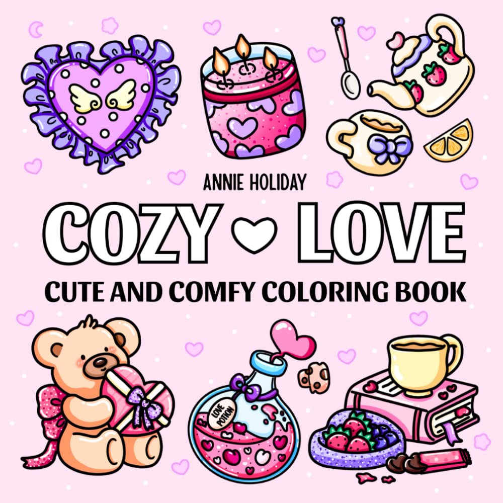 Cozy Love Coloring Book: Cute and Comfy Coloring Book for Adults & Teens with Bold and Easy Love-Inspired Designs