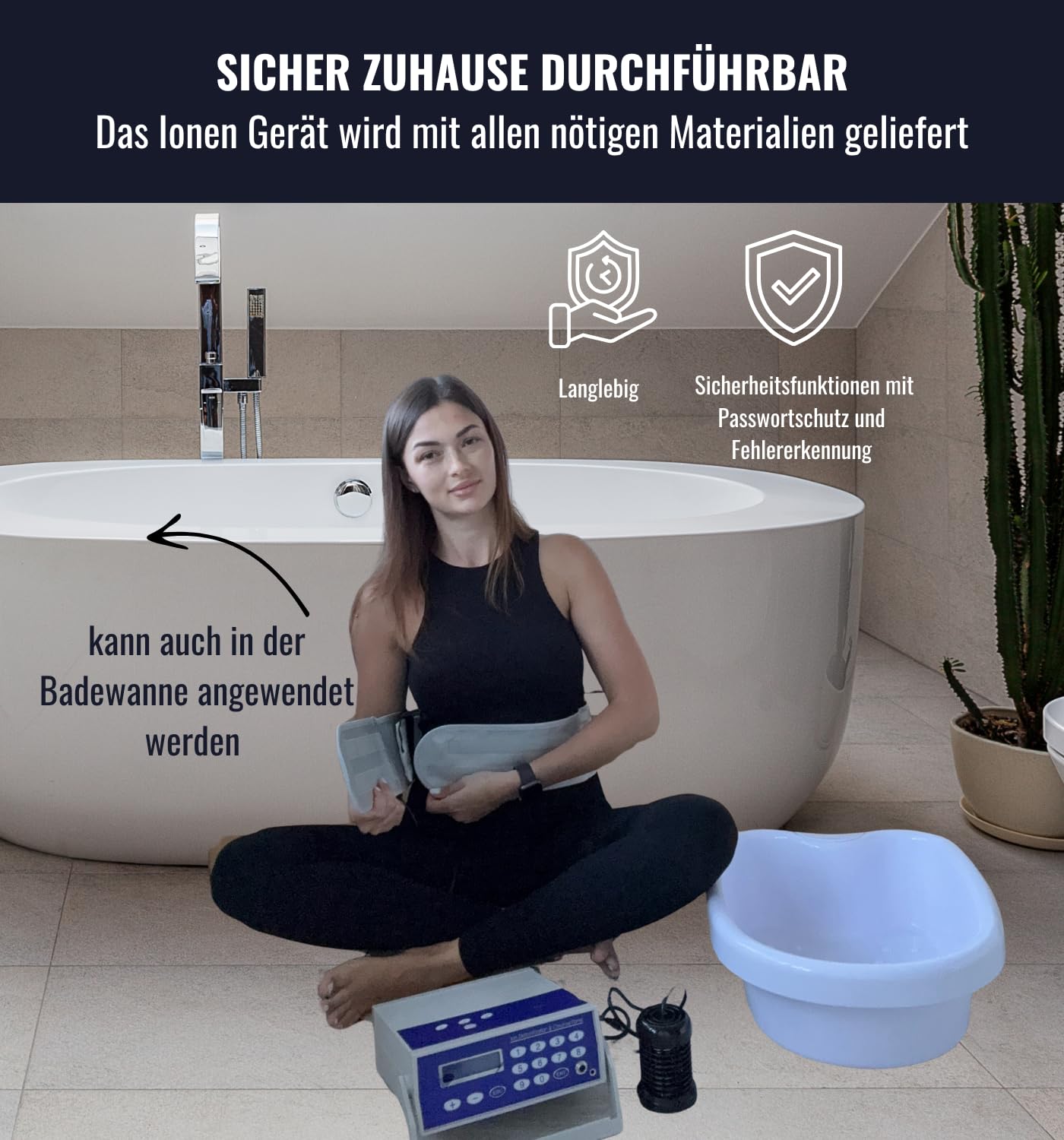Galvano Detox Nettoyeur Ionique | Bain de Pieds & Corps, Kit Hydrogalvanique Complet avec Électrolyseur, 3 Convertisseurs, Ceinture Chauffante Infrarouge, Écran Numérique, Coffret Alu