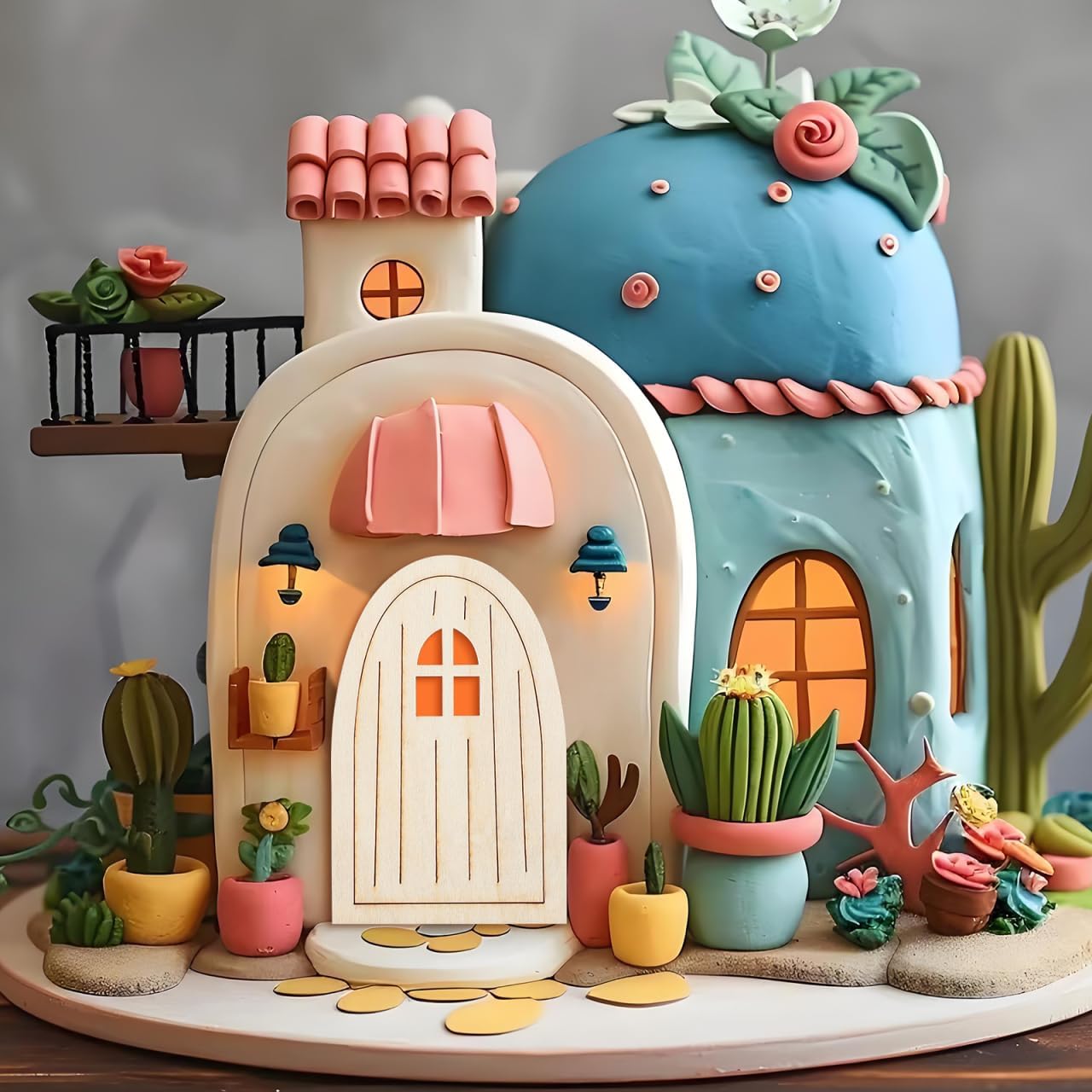 BESPORTBLE 10Pcs Unpainted Wooden Elf Door Set Miniature Fairy Door and Window Decoration for DIY Crafting Fairy House Decor Garden Desk for Classroom 3.89 X 2.48In image 3