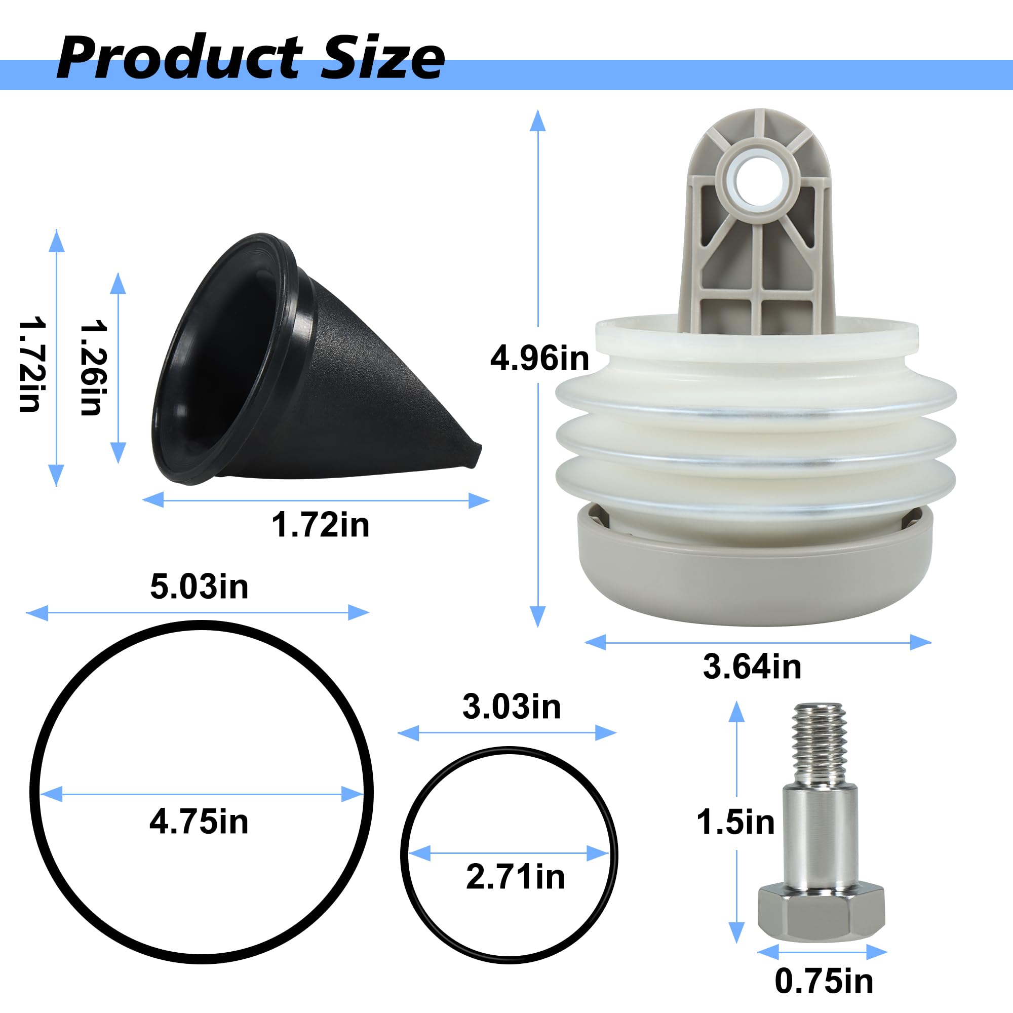 Duckbill Valve Replacement Dometic RV Toilet Pump Repair Kit - Bellows ...