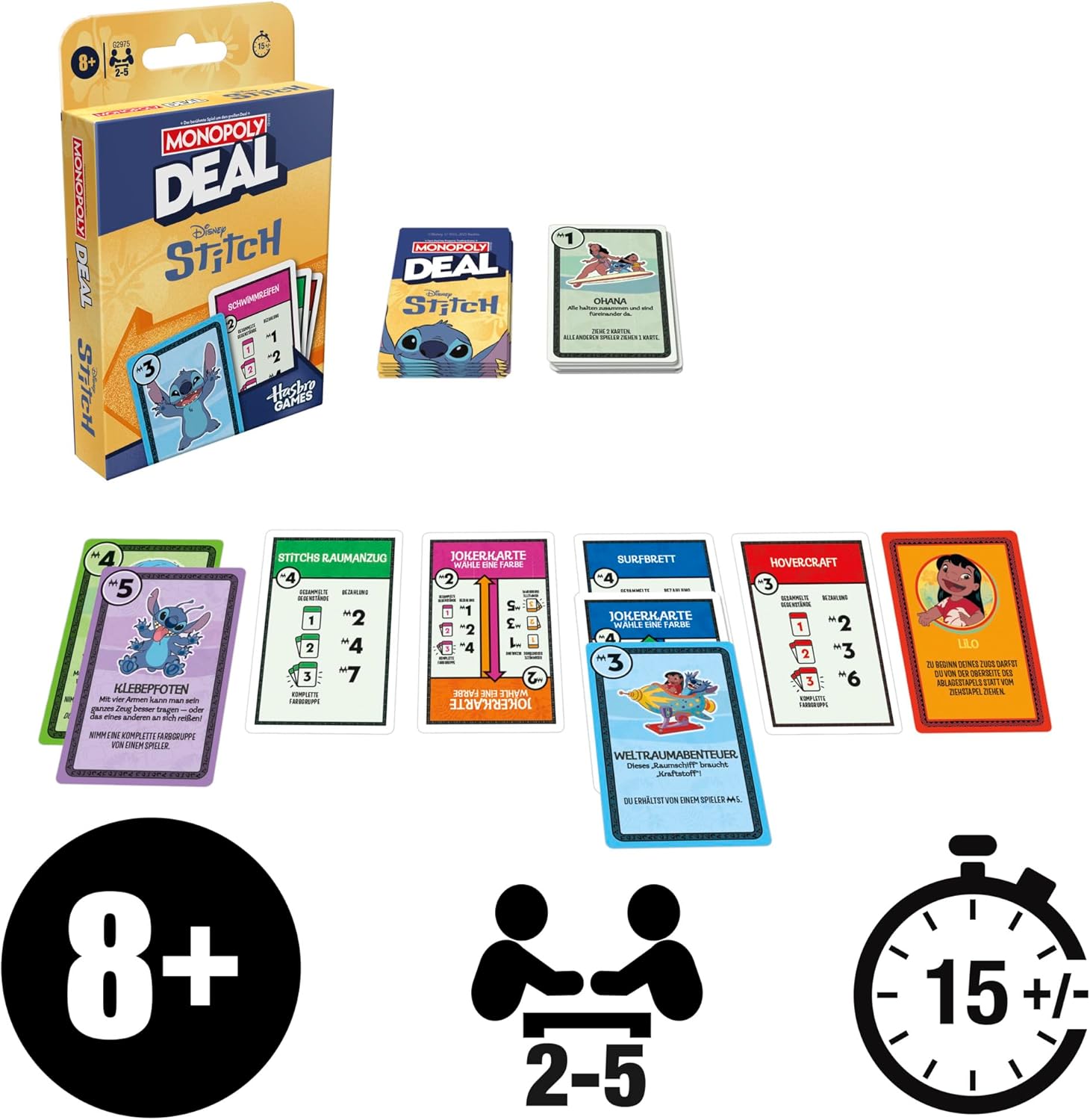 Monopoly Deal: Disney Stitch Edition Card Game - German Version