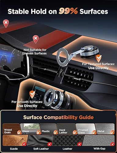 Miniatura 7 de Soporte de teléfono para automóvil ajustable de 360, soporte plegable para teléfono Tesla 2026, soporte MagSafe de aluminio para teléfono Tesla para