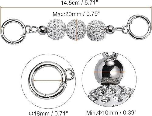 Miniatura 2 de uxcell Extensor de correa para bolso, 2 piezas de 5.7 pulgadas, bolsa de cuentas de 5.7 pulgadas, cadena corta, repuesto para bolso de mano, bolsa