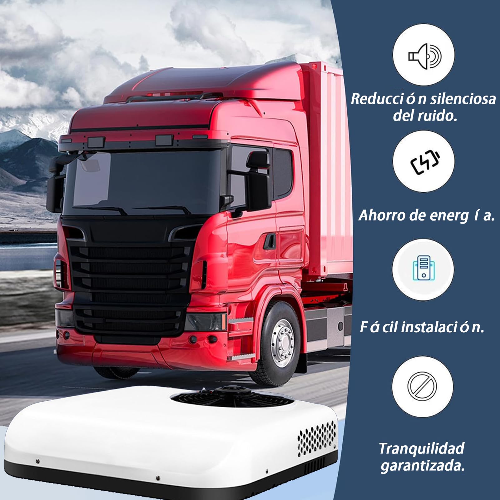 Aire Acondicionado 12V para Autocaravana - Techo Acondicionador de Aire Frío/Calor con Control Remoto, Blanco, Compatible con Caravanas, Camionetas, Furgonetas, Camiones (Dual-mode Hvac, 12V)