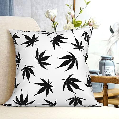 Miniatura 4 de Throw Pillow Covers 20x20 Inch Black White Leaves Decorative Pillow Covers Cushion Covers cojines decorativos para sala Pillow Cases Cute Throw