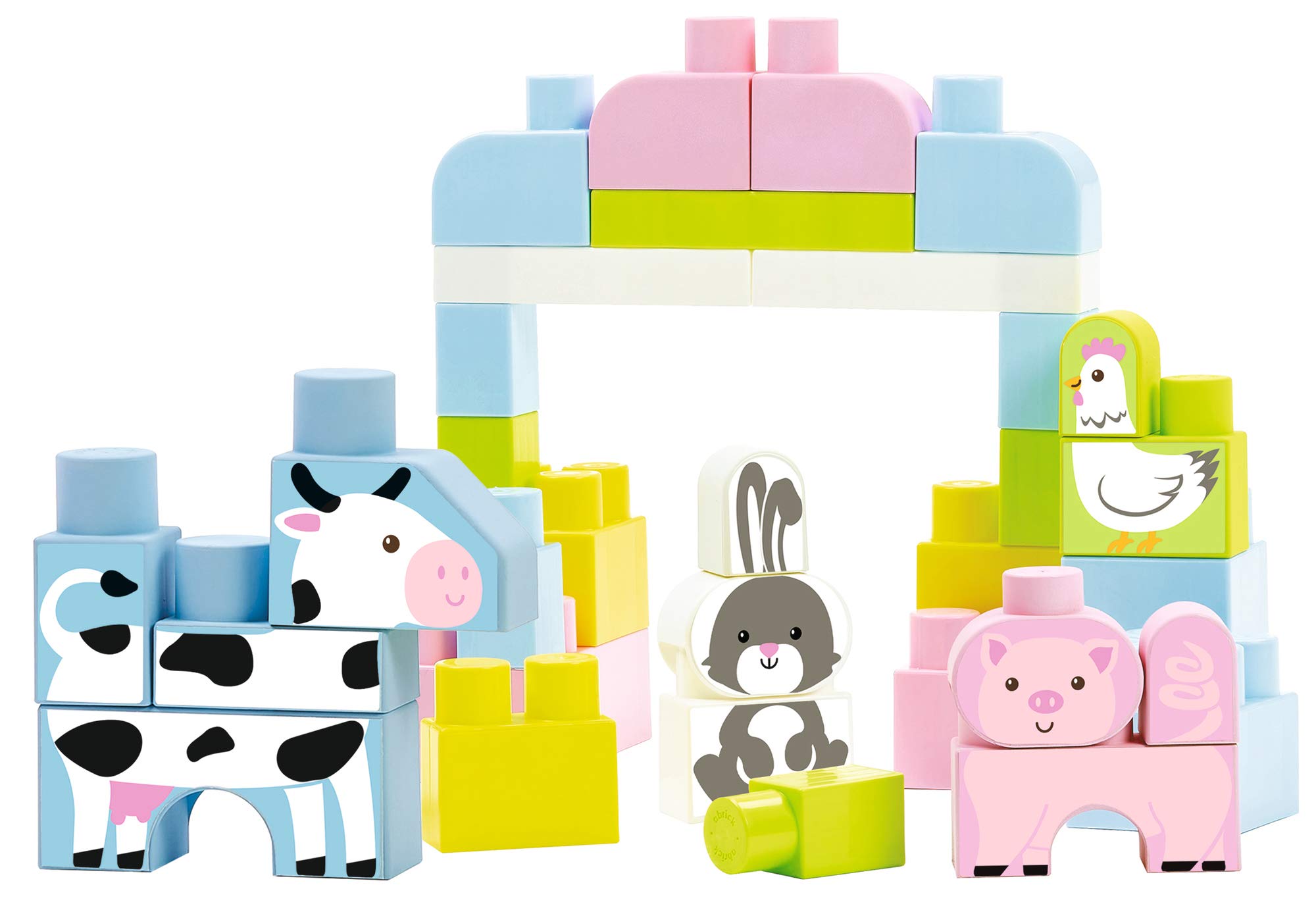 Ecoiffier Abrick Safari - 50 Mattoncini Grandi A Forma Di Animale Per Bambini Dai 12 Mesi, Scatola Multicolore - 5