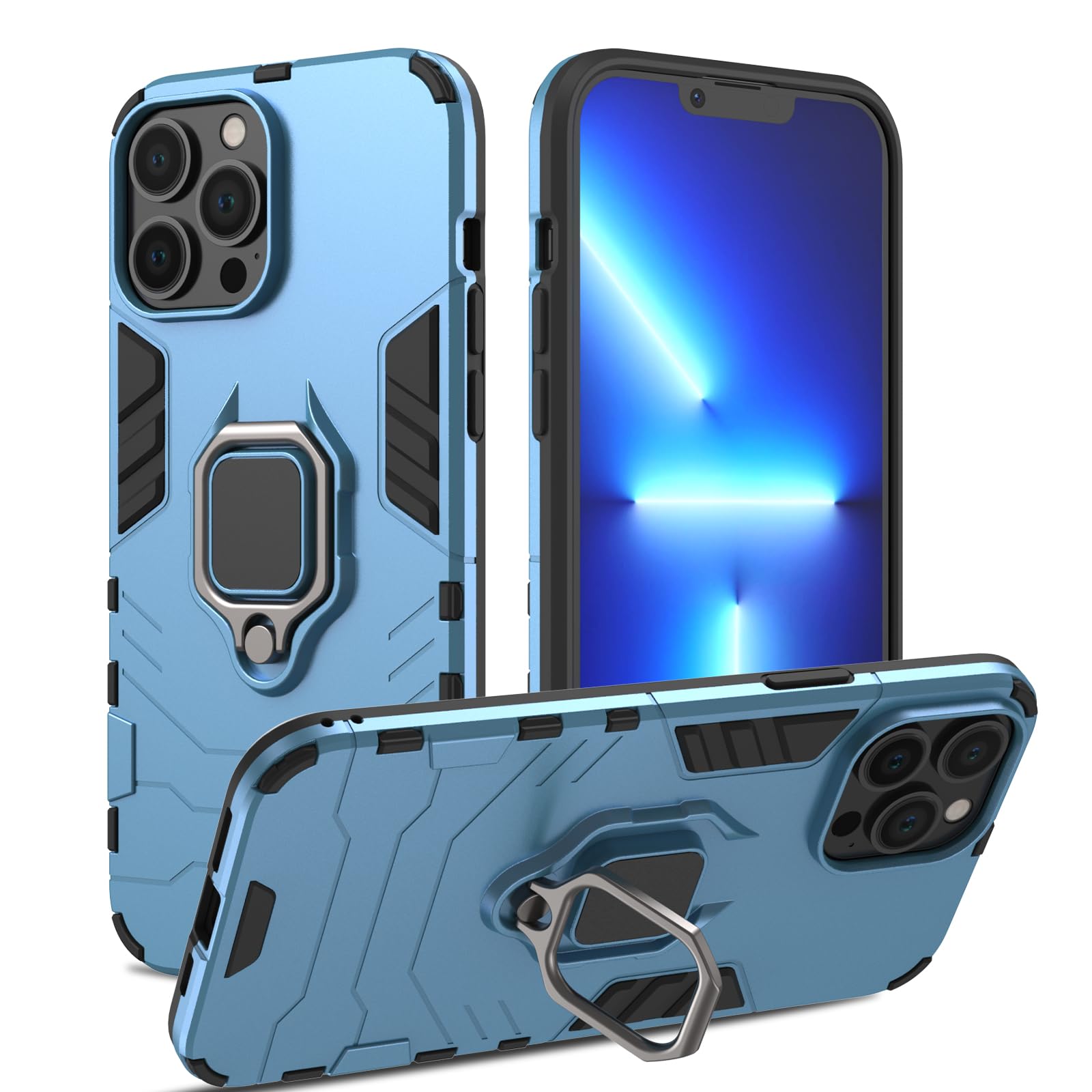 Custodia NALIA Per IPhone 13 Pro – Cover Ring Rotazione, Protezione Fotocamera, Antiurto