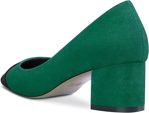 Miniatura 4 de Castamere Zapatos de tacón medio con bloque grueso para mujer, con puntera y puntera de meter, vestido clásico básico de 2.0 pulgadas