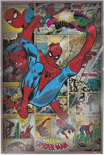 Miniatura 8 de The Amazing Spider-Man - Póster impreso de Marvel Comics (estilo retro, montaje cómico) (tamaño: 24 x 36 pulgadas) (juego de póster y tira de Tiras