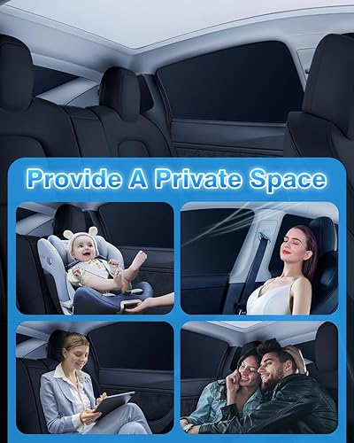 Miniatura 2 de 8 parasoles de privacidad para ventana Tesla modelo Y, 2 en 1, visera reflectante de cristal de hielo para Tesla Model Y 2020-2024, para todas las