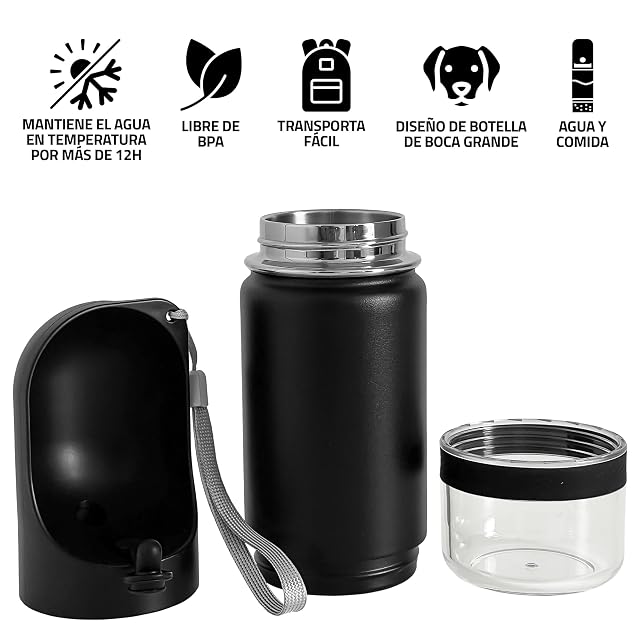 Foto 4 de 7 de Botella de Agua para Perros 2 en 1 con Comedero Portátil