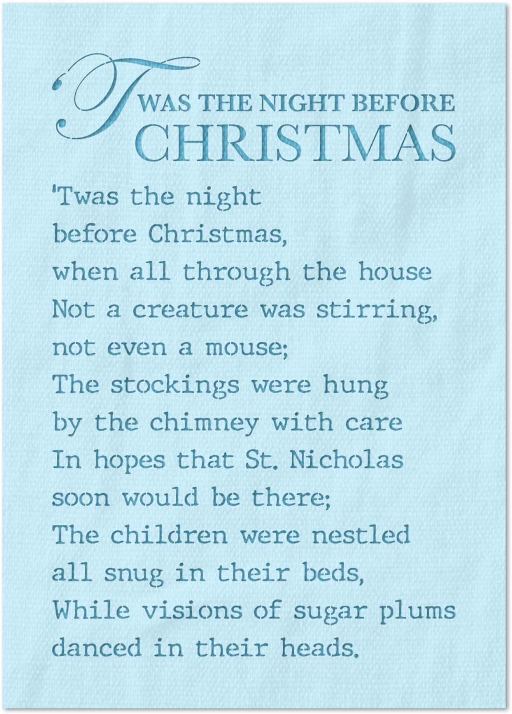 Stencil Stop TWAS The Night Before Christmas Stencil - Reusable for DIY Projects, Painting, Drawing, Crafts - 14 Mil Mylar Plastic (16 x 24 inches)