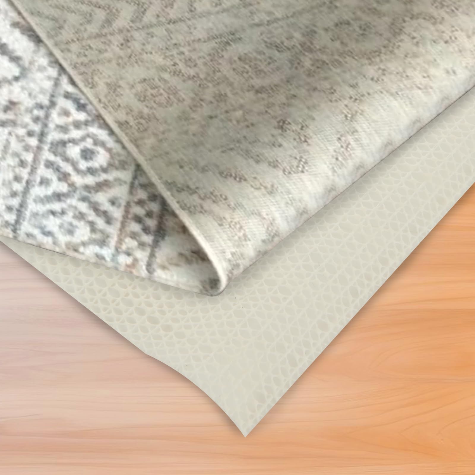 200x300cm Non Slip Rug Underlay Large Anti Slip Rug Underlay Cuttable Rug Anti Slip Underlay Beige Multipurpose Rug Grippers for Laminate Floor Home Office Cars Wooden Floors