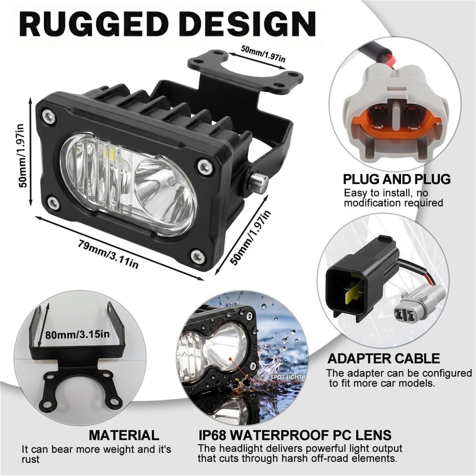 LED Fendinebbia Per Surron Per Ape Leggera Faro Moto