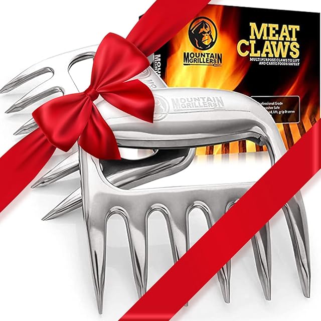 Mountain Grillers Rozdrabniacz do mięsa do grilla  idealnie rozdrobnione mięso, to pazury do mięsa, których potrzebujesz  najlepsza niszczarka do wieprzowiny x 2 do grilla, wędzarni, grilla (stal nierdzewna)