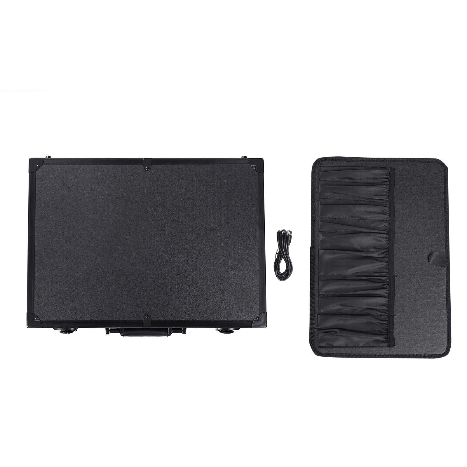 Reise Kosmetik Aufbewahrungsbox Make Up Box Schminkkoffer mit LED Licht Spiegel, geeignet für die Aufbewahrung von Kosmetika, Schmuck, Zubehör ätherischem Öl Toilettenartikeln (42 * 30 * 15cm)