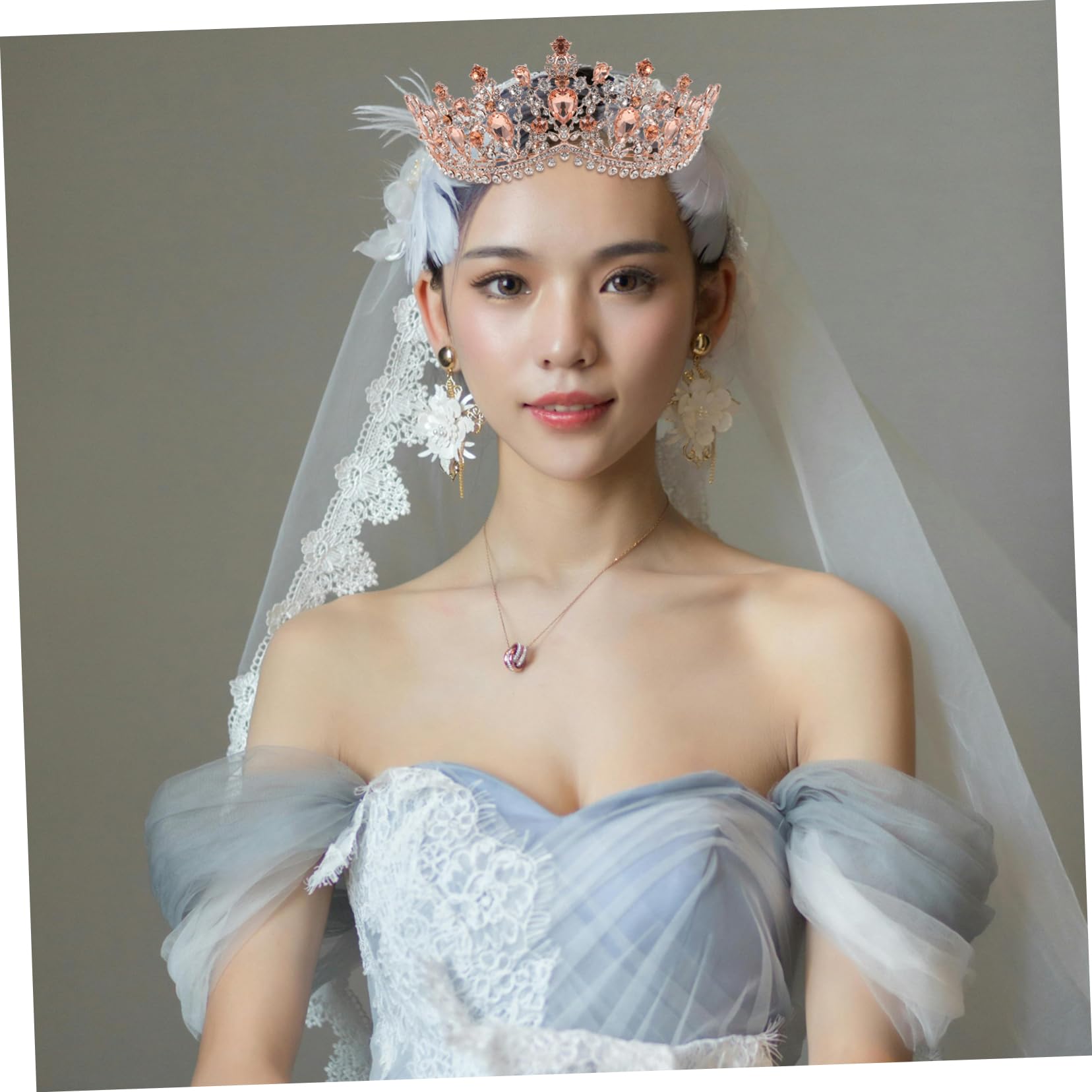 Healeved 2pezzi Coroncina Rosa Con Artificiali Accessorio Per Matrimonio e Cerimonie Per Bride e Damigelle Design e