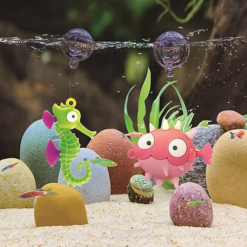 Miniatura 5 de Adorno de acuario, 2 piezas de decoraciones de pecera, decoración flotante para buceopulpo con dispositivo flotante, bonitos accesorios de pecera