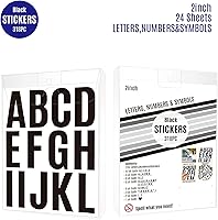 Vista 2 de 24 hojas de 5 cm de letras autoadhesivas en vinilo, letras mayúsculas adhesivas, pegatinas del alfabeto, número 318, letras autoadhesivas, pegatinas