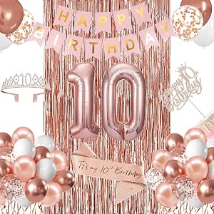 10. Geburtstag Deko-Set Für Mädchen – Inkl. Banner, Wimpelkette & Wirbel, Rose Gold Design, Für Die Perfekte Geburtstagsparty