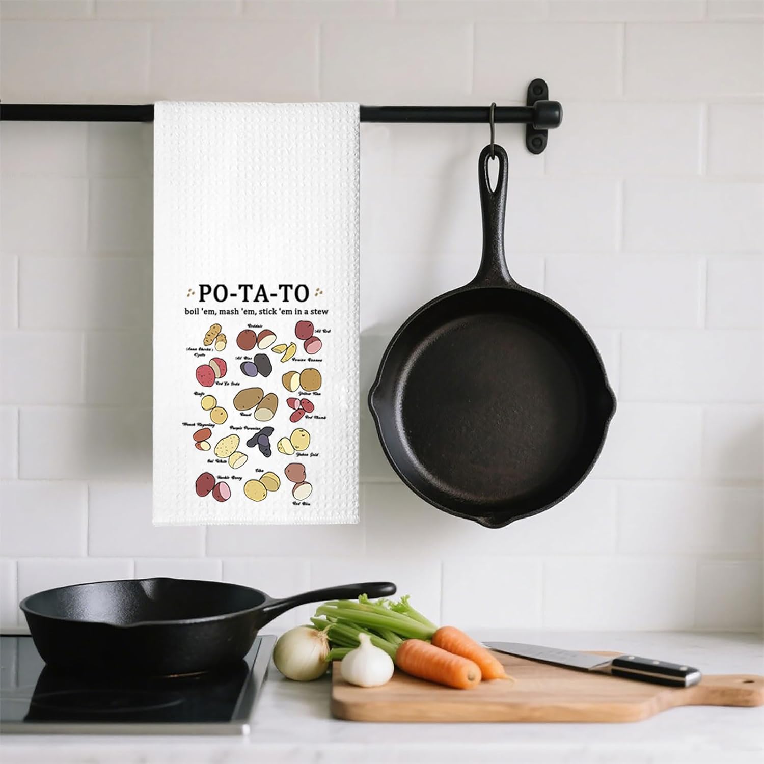 TSOTMO Movie Inspired Gift Po-ta-Toes Boil 'Em Mash 'Em Stick 'Em in A Stew Kitchen Towel Booknerd Meme Gift for Bookworm (A Stew Towel) - Image 6