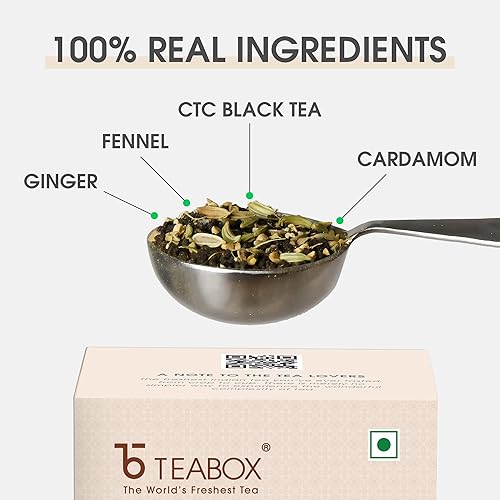 Miniatura 2 de Teabox Bombay Cutting Masala Chai 8.82oz  Inspirado en la bulliciosa ciudad  Té mezclado con cardamomo natural, jengibre e hinojo