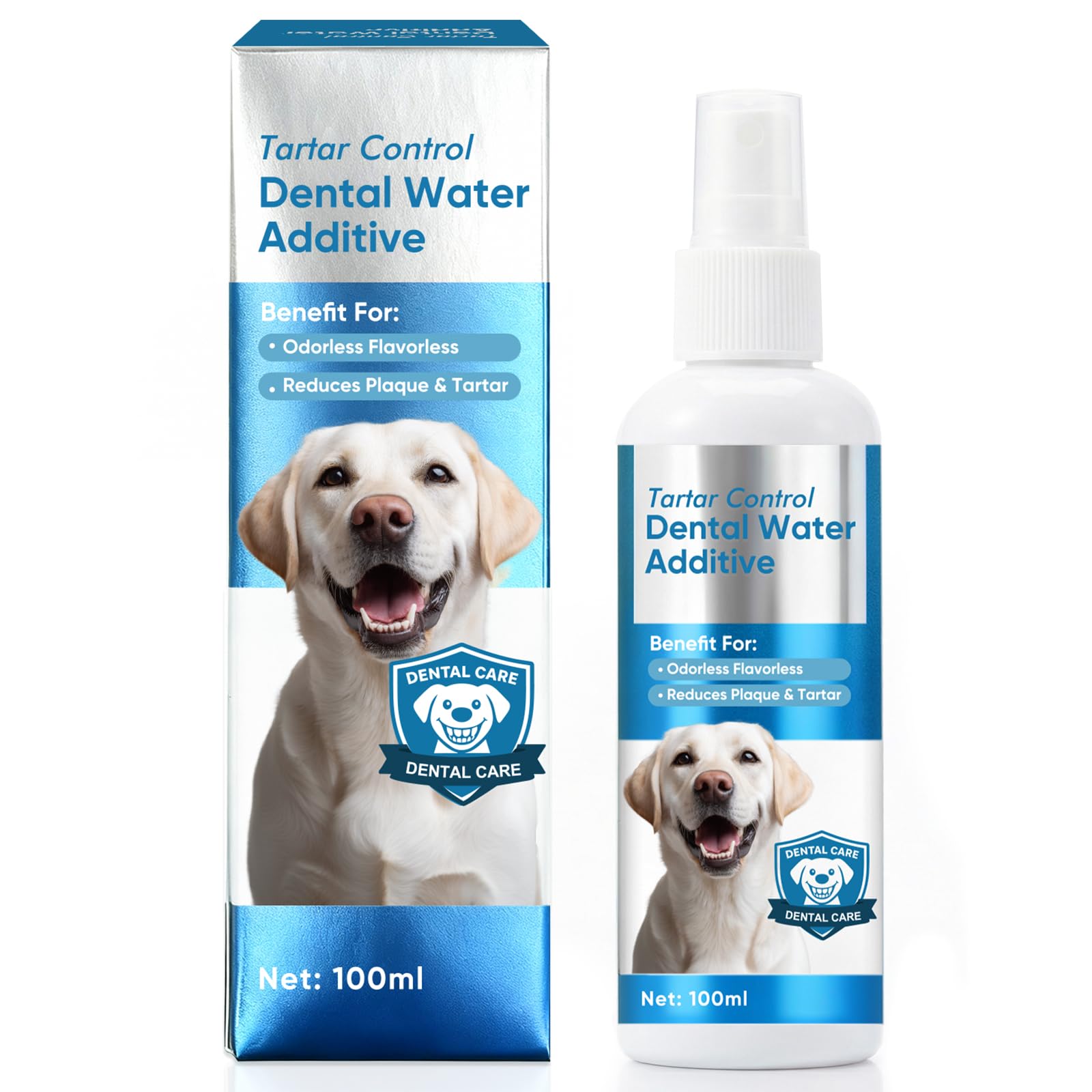 ITECFREELY Dental Plus, Advanced Dental Water Additive, Odorless & Flavorless Formula to Fight Tartar & Plaque, Promote Healthy Gums and Freshen Breath, Easy Daily Use for Dogs & Cats