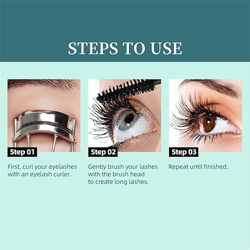 Miniatura 7 de Máscara de pestañas de fibra de seda 5D a prueba natural, alargamiento y grueso de larga duración sin fórmula aglutinante