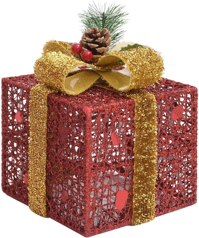 SKM Decorative Boxes 3 pcs Red Outdoor Indoor